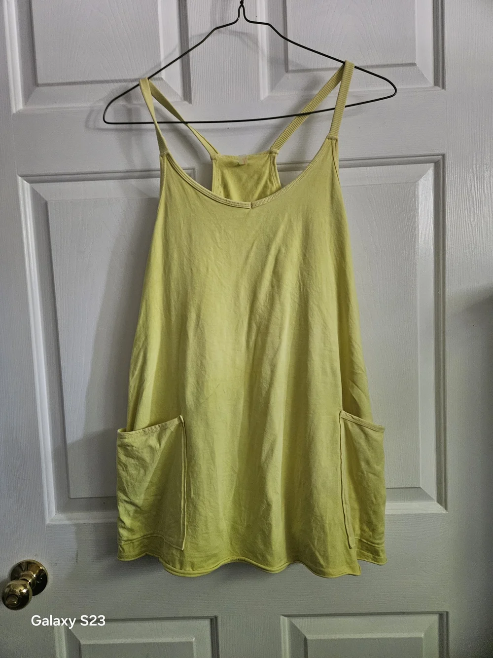 Free People Lemon Yellow Pocket Tank Dress